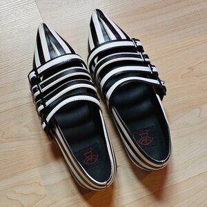 Striped Pointed-Toe Flats